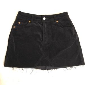 TOPSHOP Moto Velvet Mini Cuf Off Pocket Skirt 2